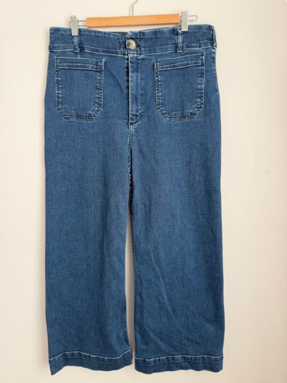 Anthropologie Maeve The Colette Crop High-Rise Wide-Leg Jeans Size 33 - Picture 3 of 12